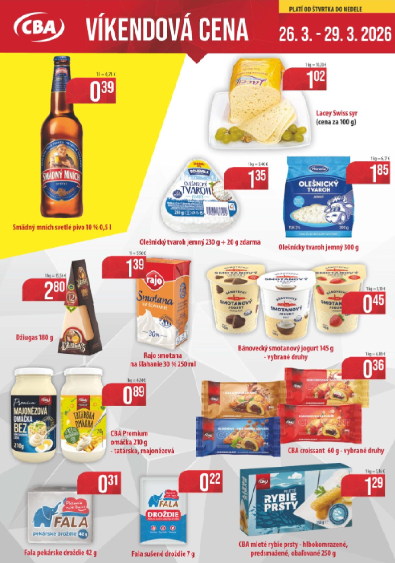 cba - Leták CBA - Víkendová cena platný od 26.03.2026 do 29.03.2026