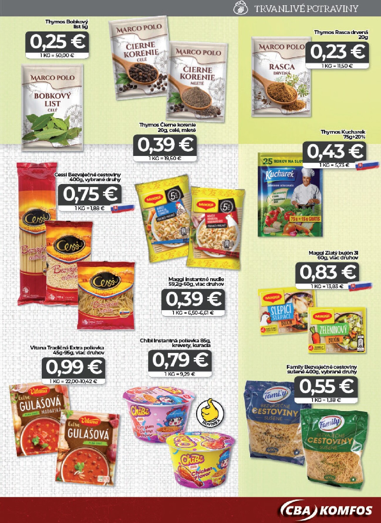 cba - Leták CBA Komfos - Veľkonočná výhodná ponuka platný od 27.03.2026 do 07.04.2026 - page: 7