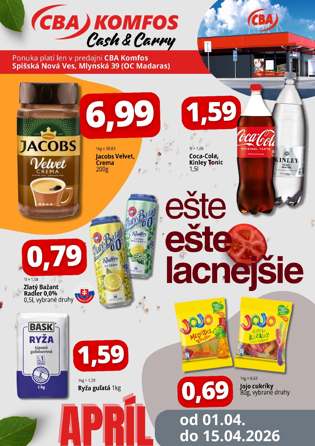 cba - Leták CBA - Spišská nová Ves platný od 01.04.2026 do 15.04.2026
