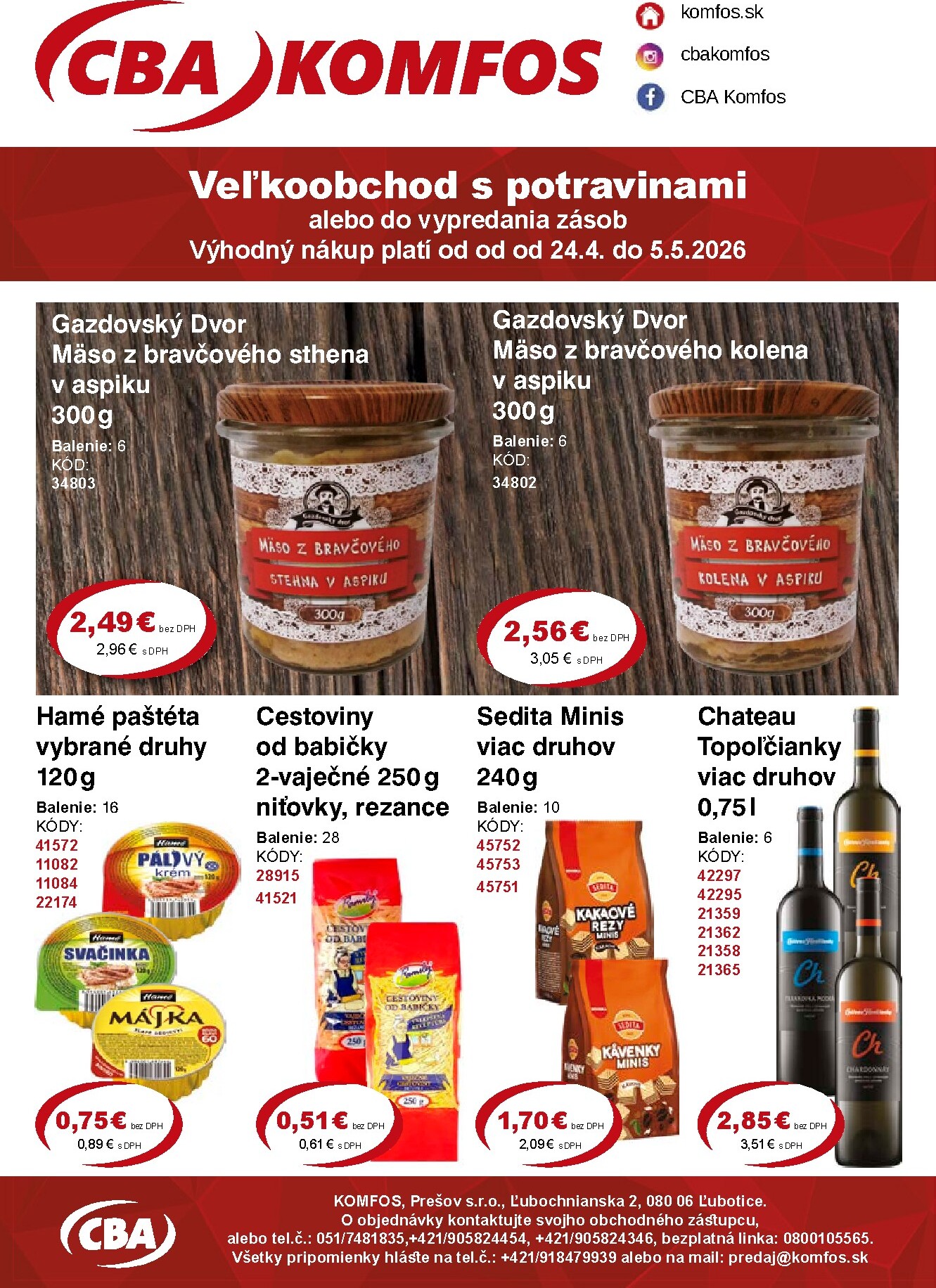 cba - Nový leták CBA - Veľkoobchod od piatku, 24.04.2026 do utorka, 05.05.2026