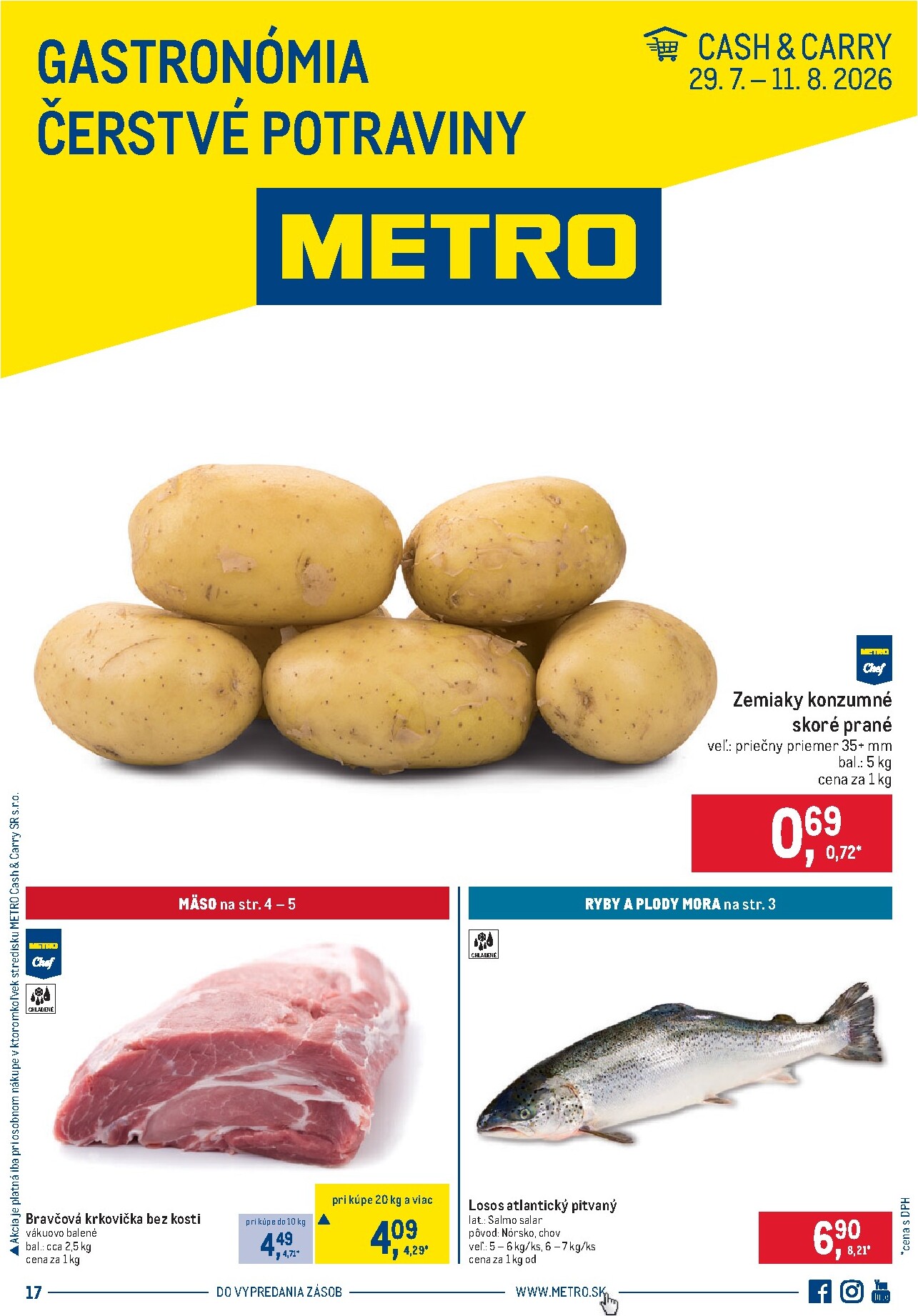 metro - Aktuálny Metro - Gastronómia - Čerstvé potraviny leták od stredy, 29.07.2026 do utorka, 11.08.2026
