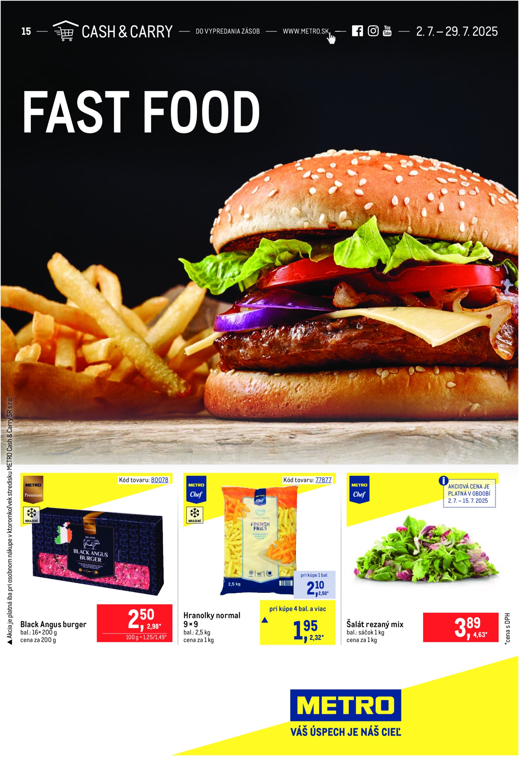 metro - Leták Metro - Fast Food platný od 02.07. do 29.07. - page: 1
