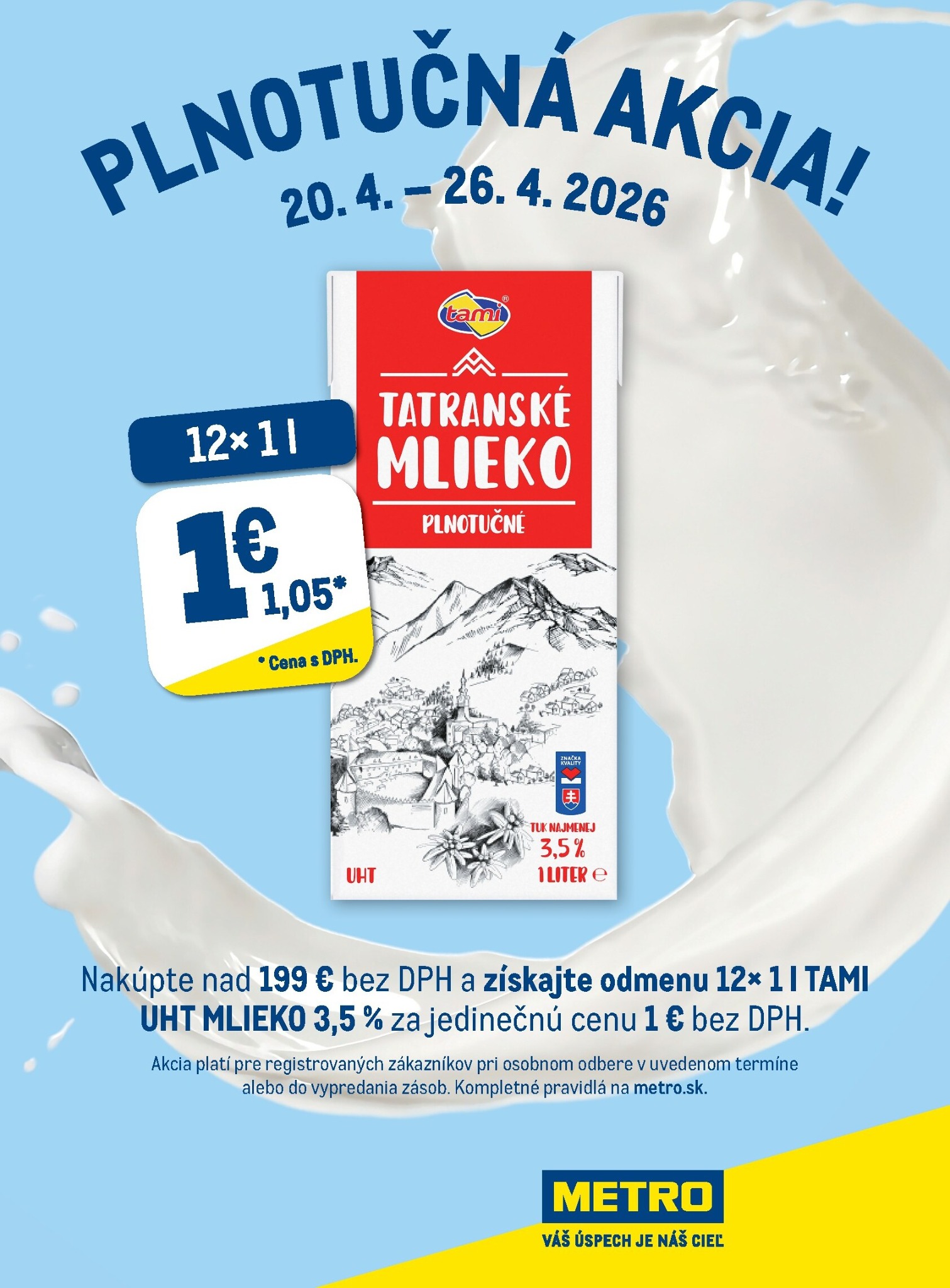 metro - Aktuálny leták Metro - Plnotučná akcia od pondelka, 20.04.2026 do nedele, 26.04.2026 - page: 1