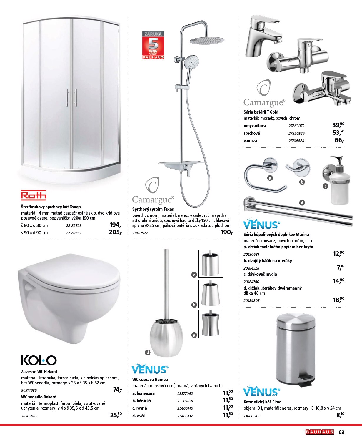 bauhaus - Leták Bauhaus - Katalóg Sanita platný od 30.10. do 30.03. - page: 63