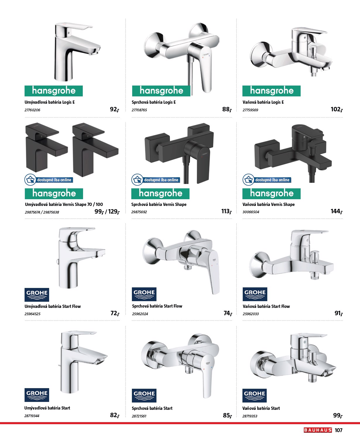 bauhaus - Leták Bauhaus - Katalóg Sanita platný od 30.10. do 30.03. - page: 107