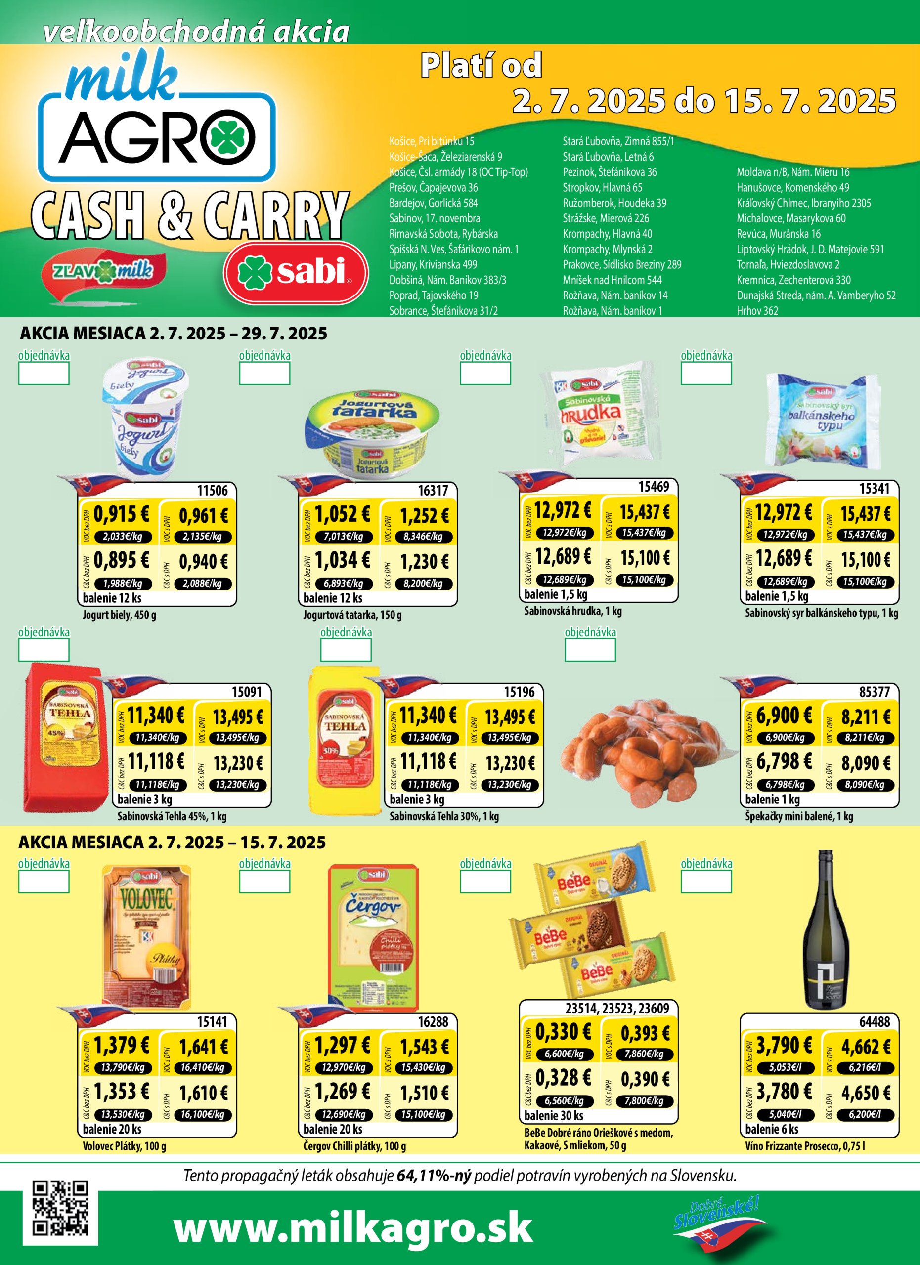 milk-agro - Leták Milk Agro - Cash & Carry platný od 02.07. do 15.07.