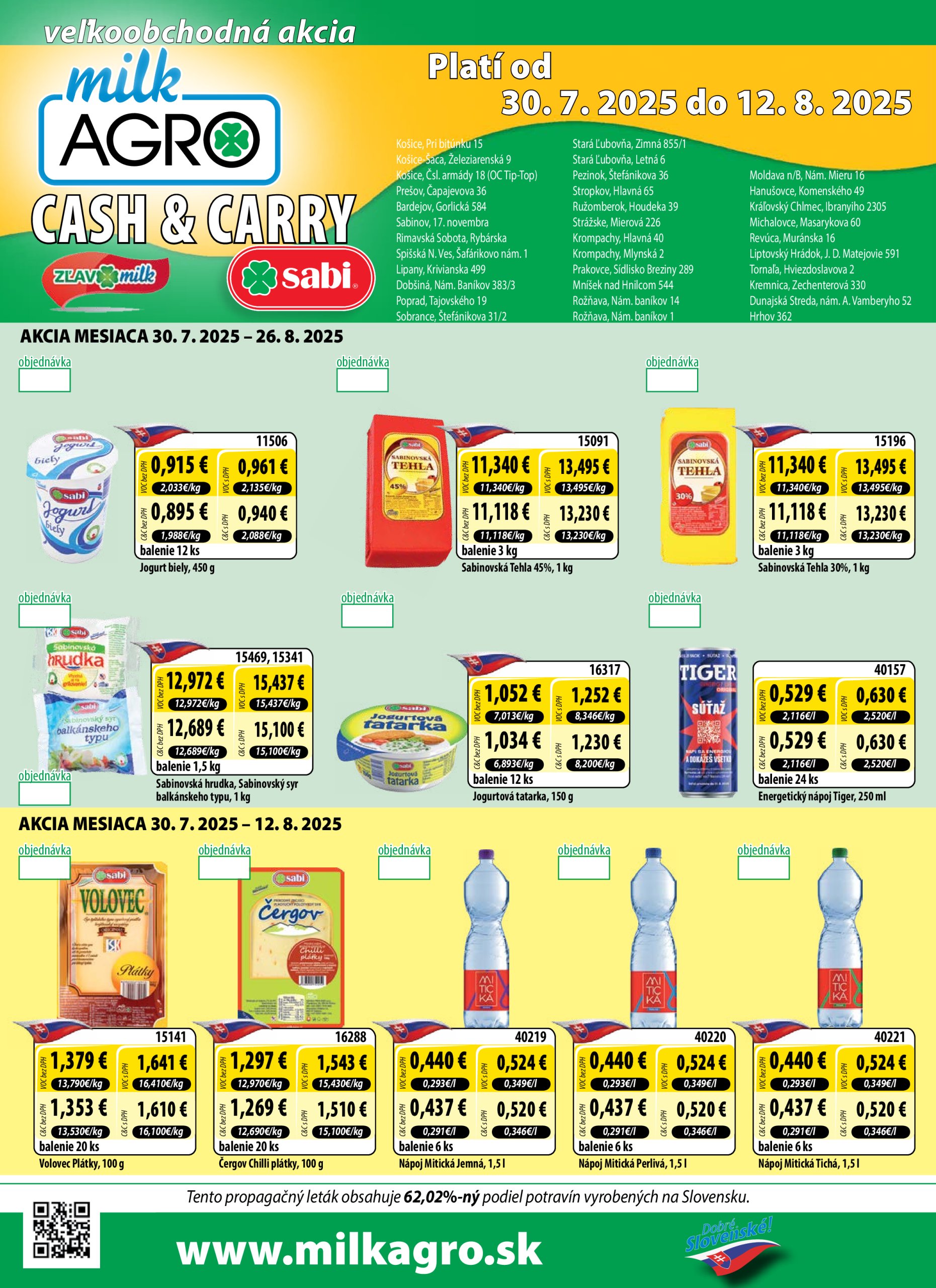 milk-agro - Leták Milk Agro - Cash & Carry platný od 30.07. do 12.08.