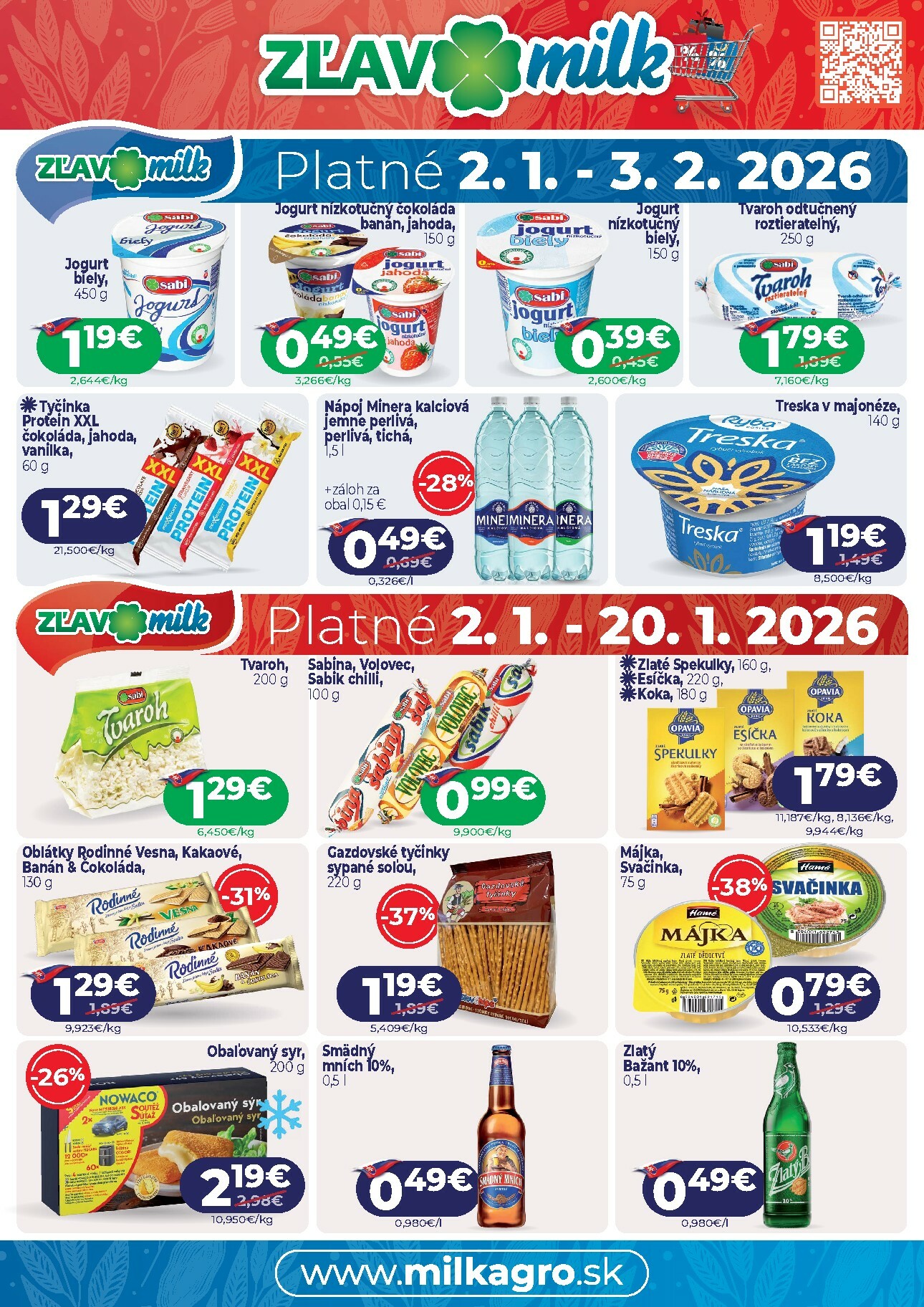 milk-agro - Leták Milk Agro - Zľavomilk platný od 02.01. do 03.02.