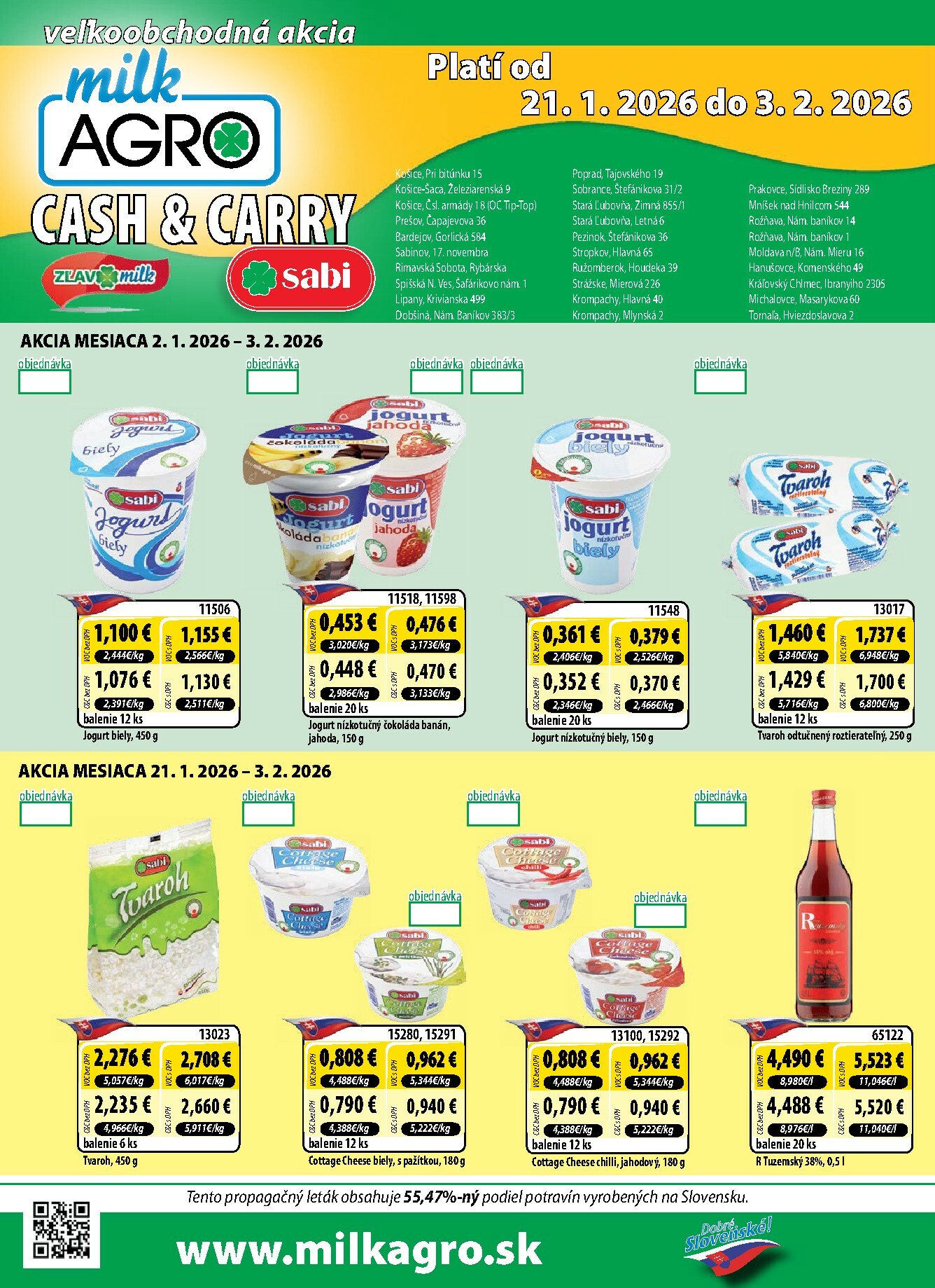 milk-agro - Leták Milk Agro - Cash & Carry platný od 21.01. do 03.02.