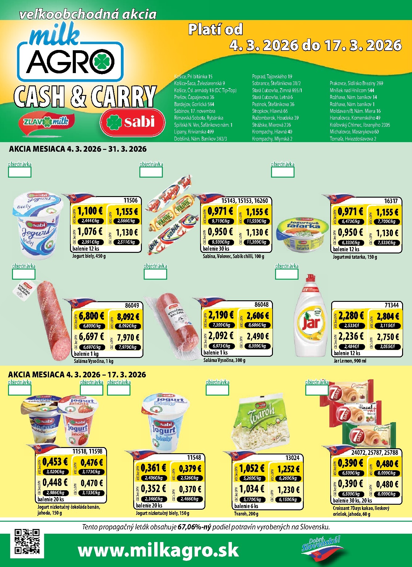 milk-agro - Leták Milk Agro - Cash & Carry platný od 04.03.2026 do 17.03.2026