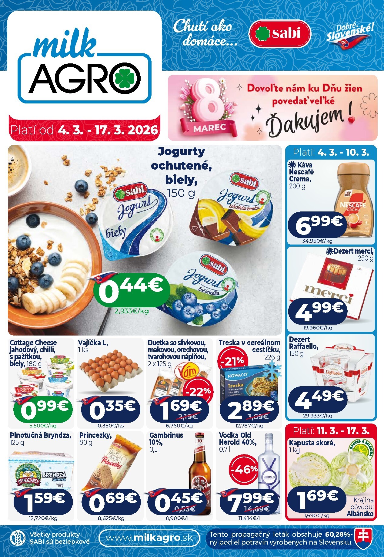 milk-agro - Leták Milk Agro platný od 04.03.2026 do 17.03.2026