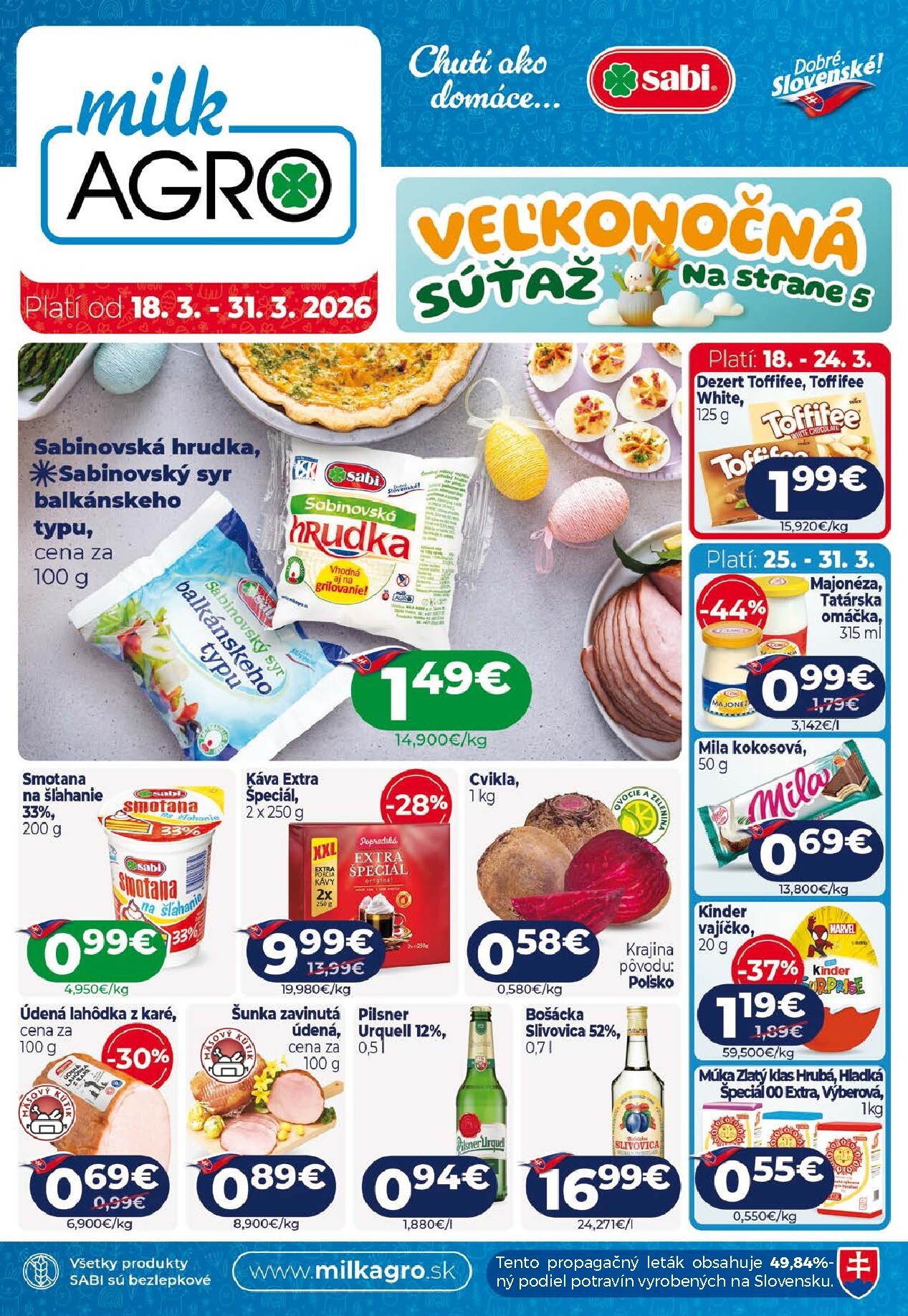 milk-agro - Leták Milk Agro platný od 18.03.2026 do 31.03.2026