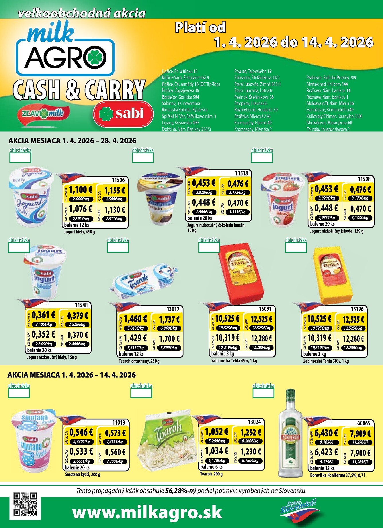 milk-agro - Leták Milk Agro - Cash & Carry platný od 01.04.2026 do 14.04.2026