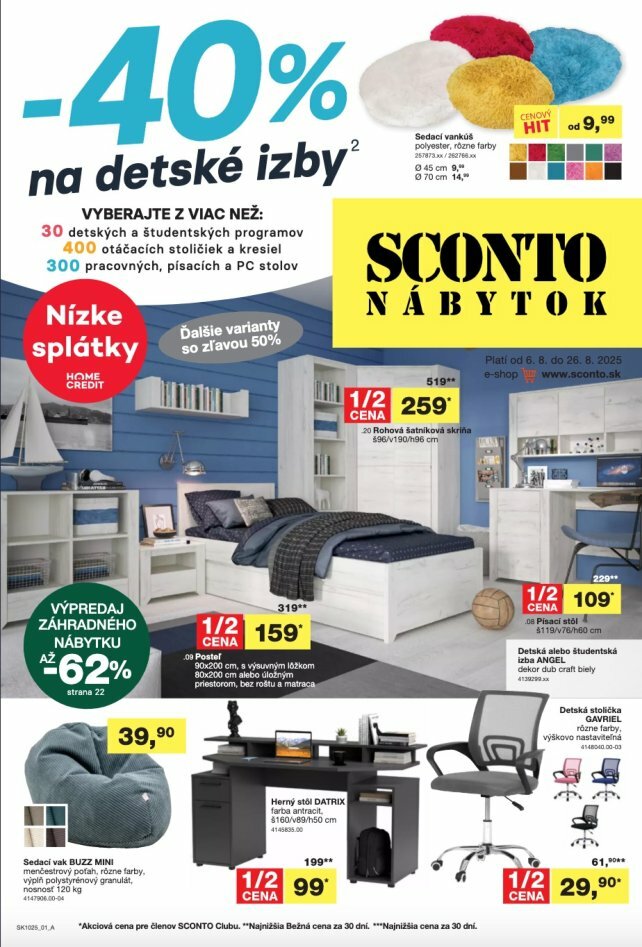 sconto-nabytok - Leták SCONTO nábytok platný od 06.08. do 26.08.