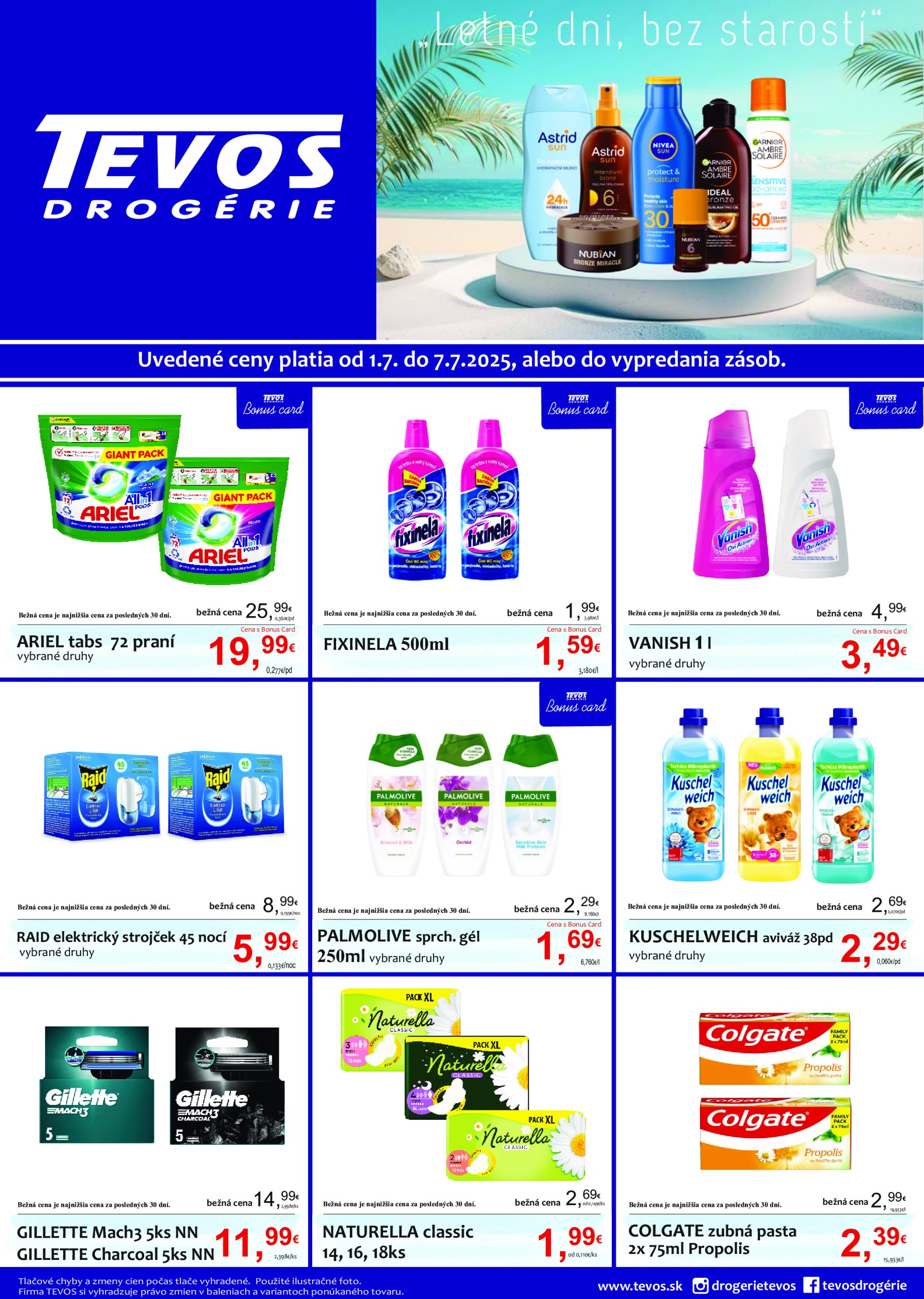 tevos-drogerie - Leták TEVOS drogérie platný od 01.07. do 07.07. - page: 1