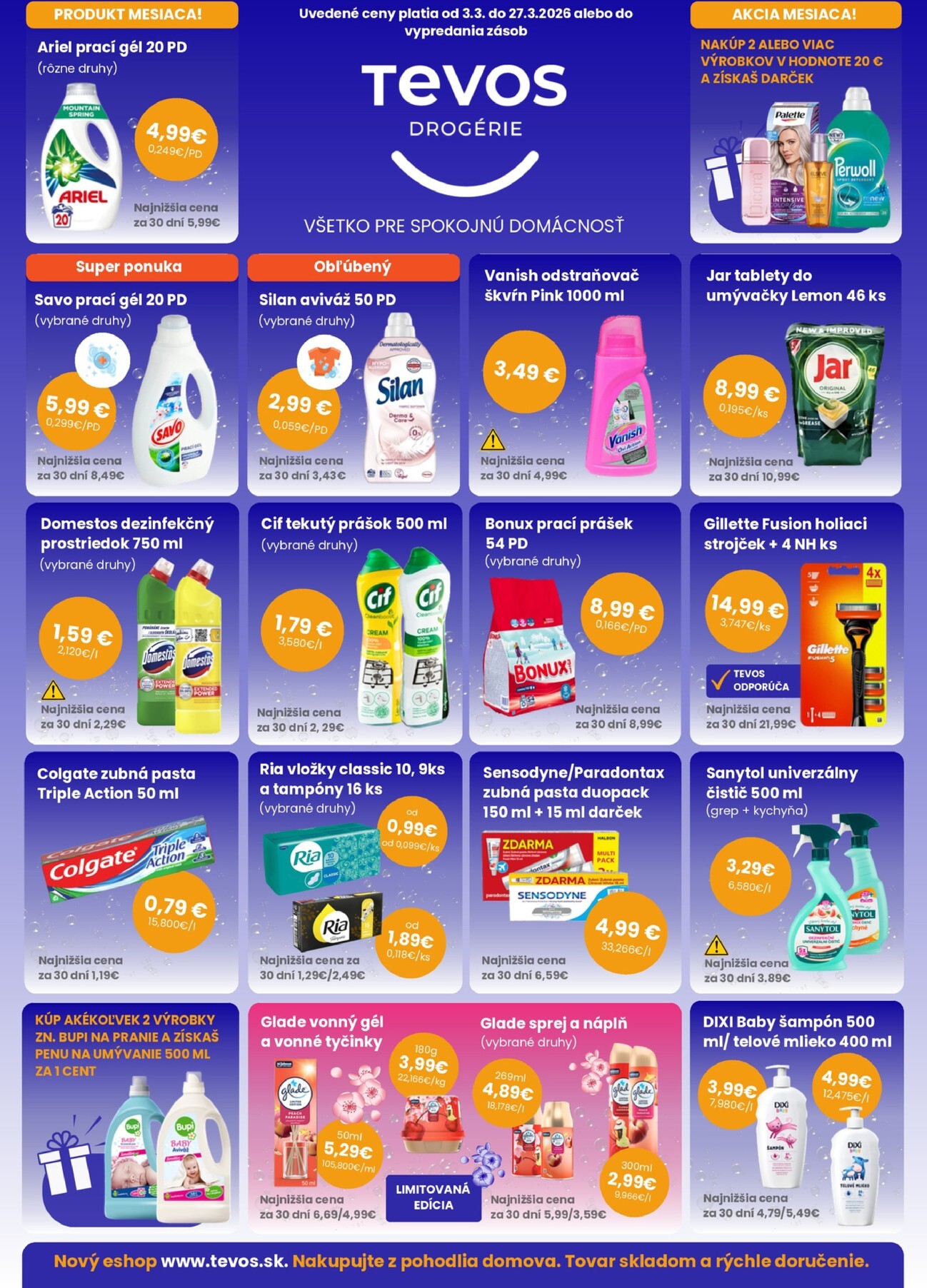 tevos-drogerie - Leták TEVOS drogérie platný od 03.03.2026 do 27.03.2026
