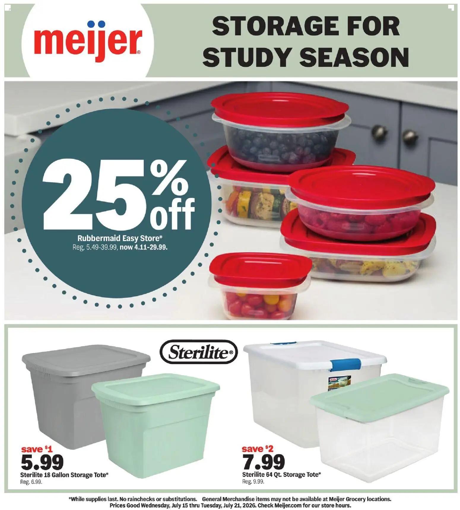 meijer - Meijer Storage for Study Season - 07/15 - 07/21 2026