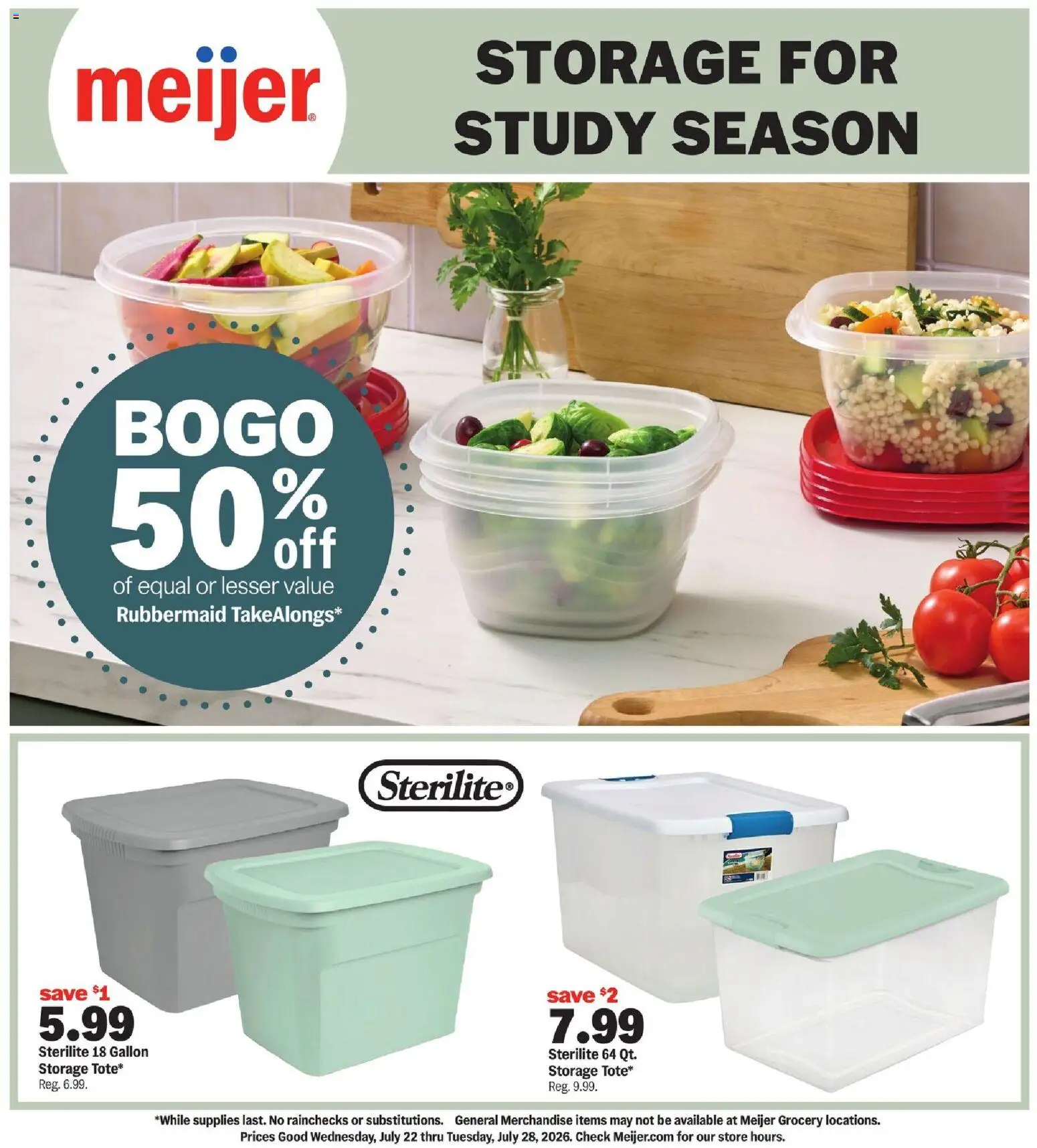 meijer - Meijer Storage for Study Season - 07/22 - 07/28 2026