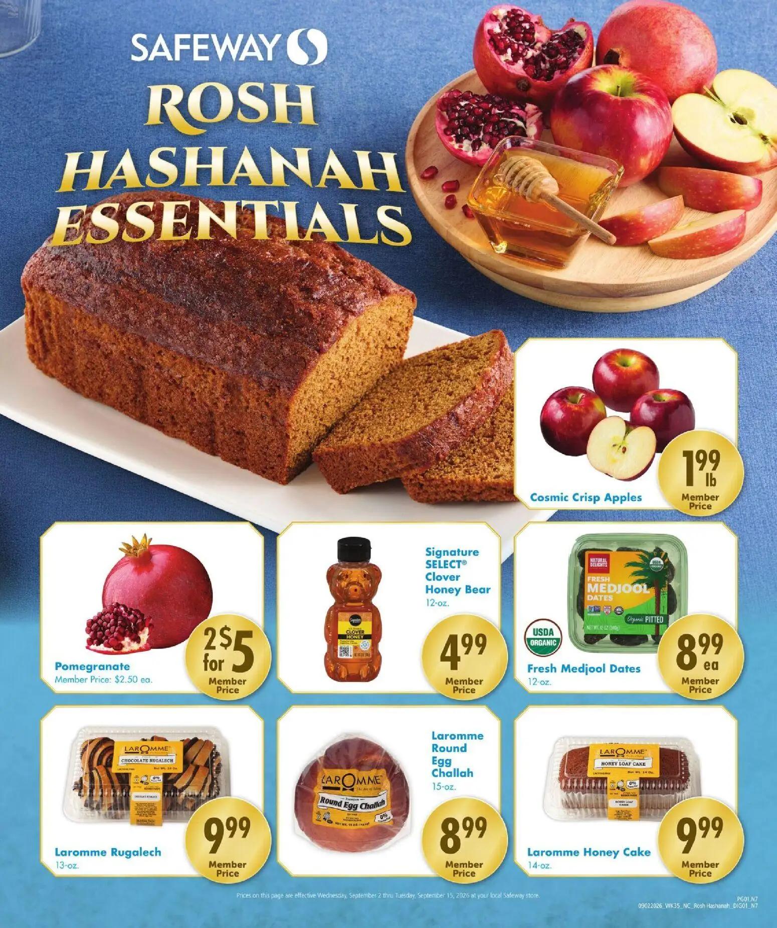 safeway - Safeway Rosh Ad - 09/02 - 09/15 2026 - page: 1