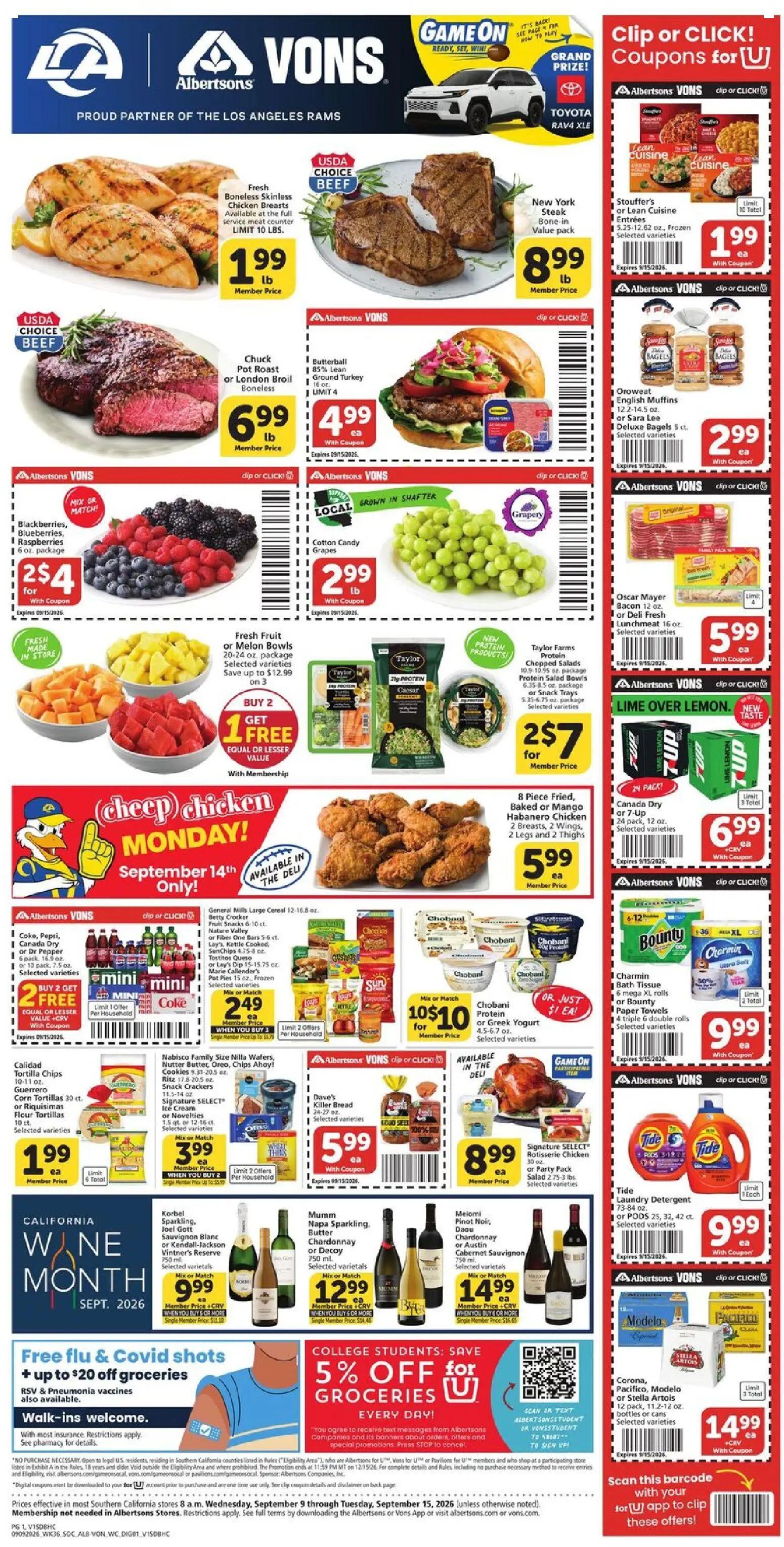 vons - Vons Weekly Ad - 09/09 - 09/15 2026