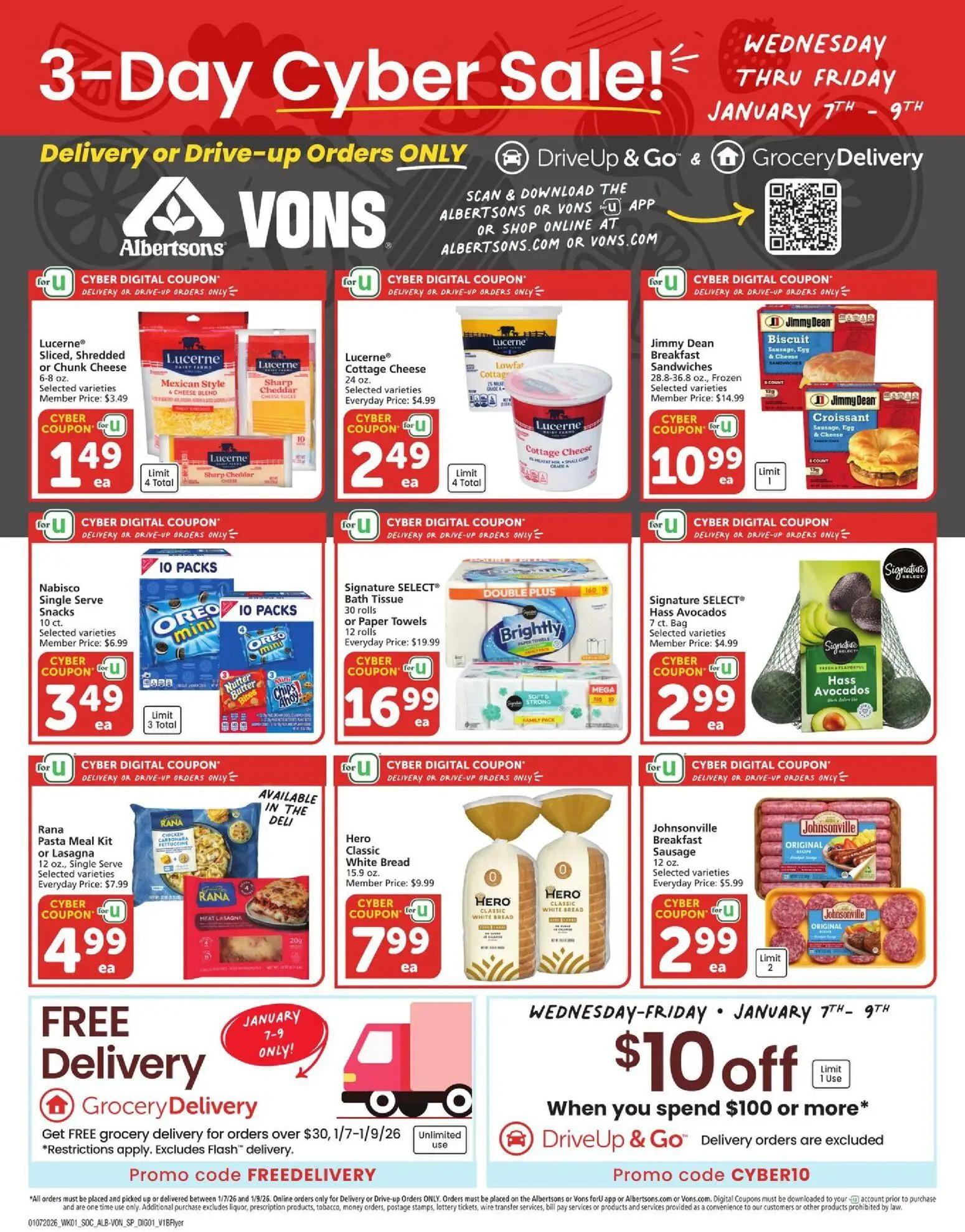 vons - Vons Cyber Sale - 01/07 - 01/09 2026