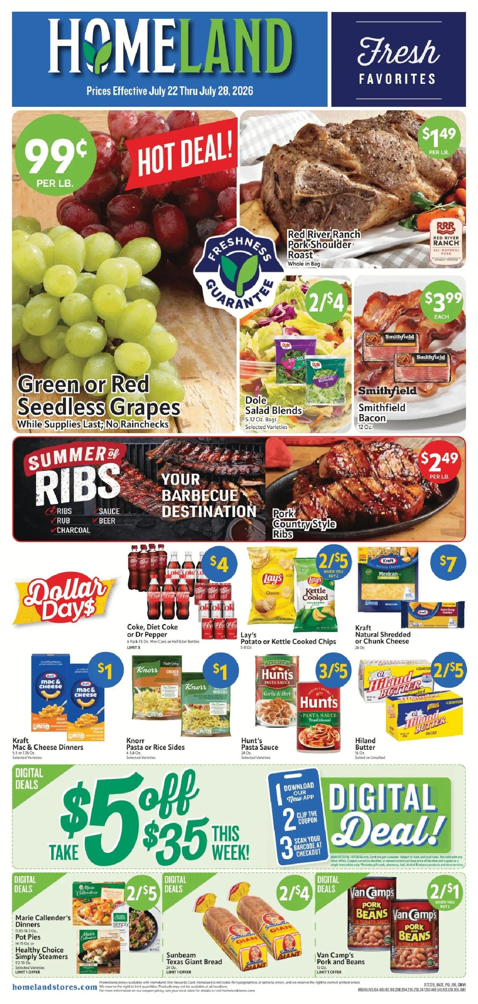 homeland - Homeland Weekly Ad - 07/22 - 07/28 2026