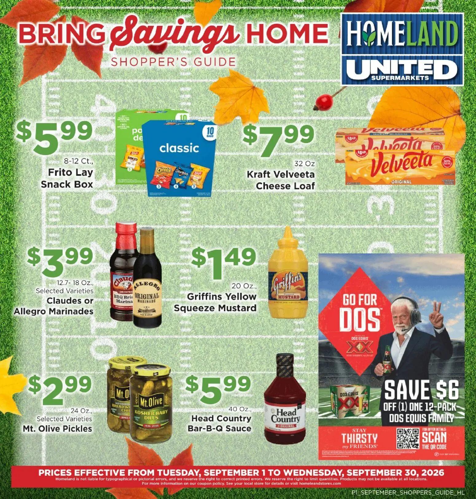 homeland - Homeland Bring Savings Home Shopper's Guide - 09/01 - 09/30 2026