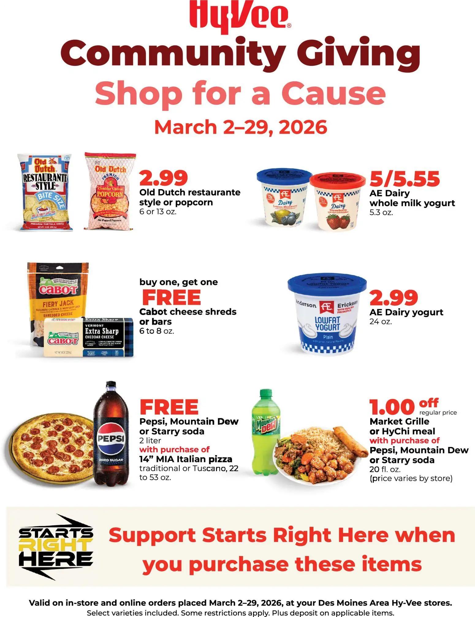 hyvee - HyVee Community Giving - Shop for a Cause March 2026 - 03/02 - 03/29 2026
