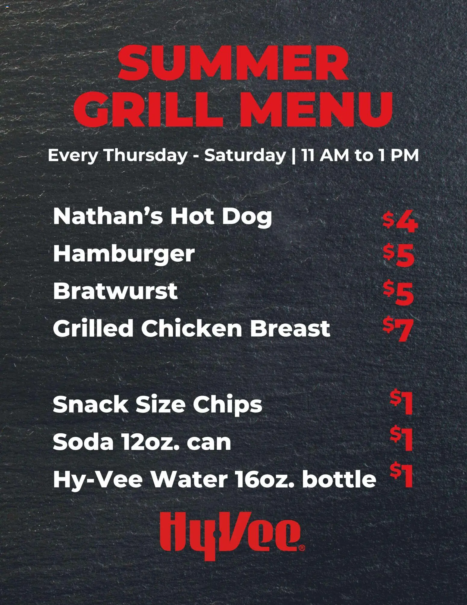 hyvee - HyVee Summer Grill Out Menu - 04/16 - 05/09 2026