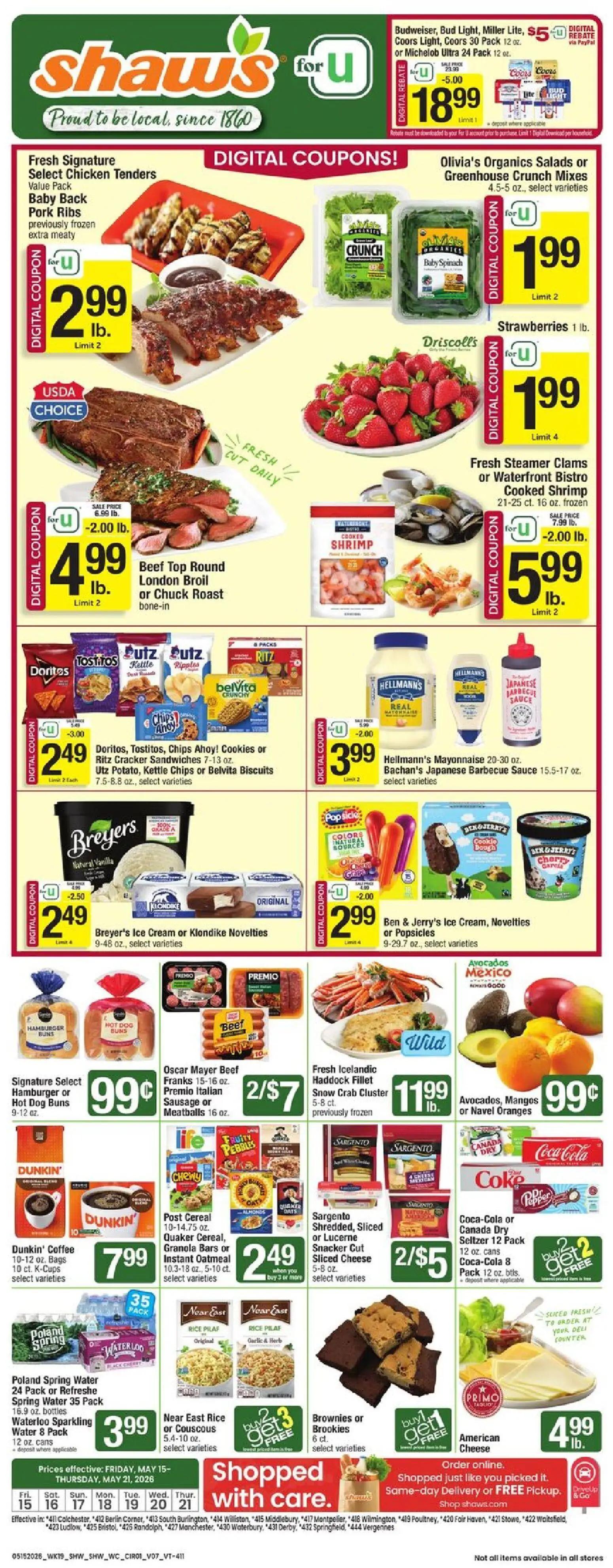 shaws - Shaw's Weekly Ad - VT - 05/15 - 05/21 2026
