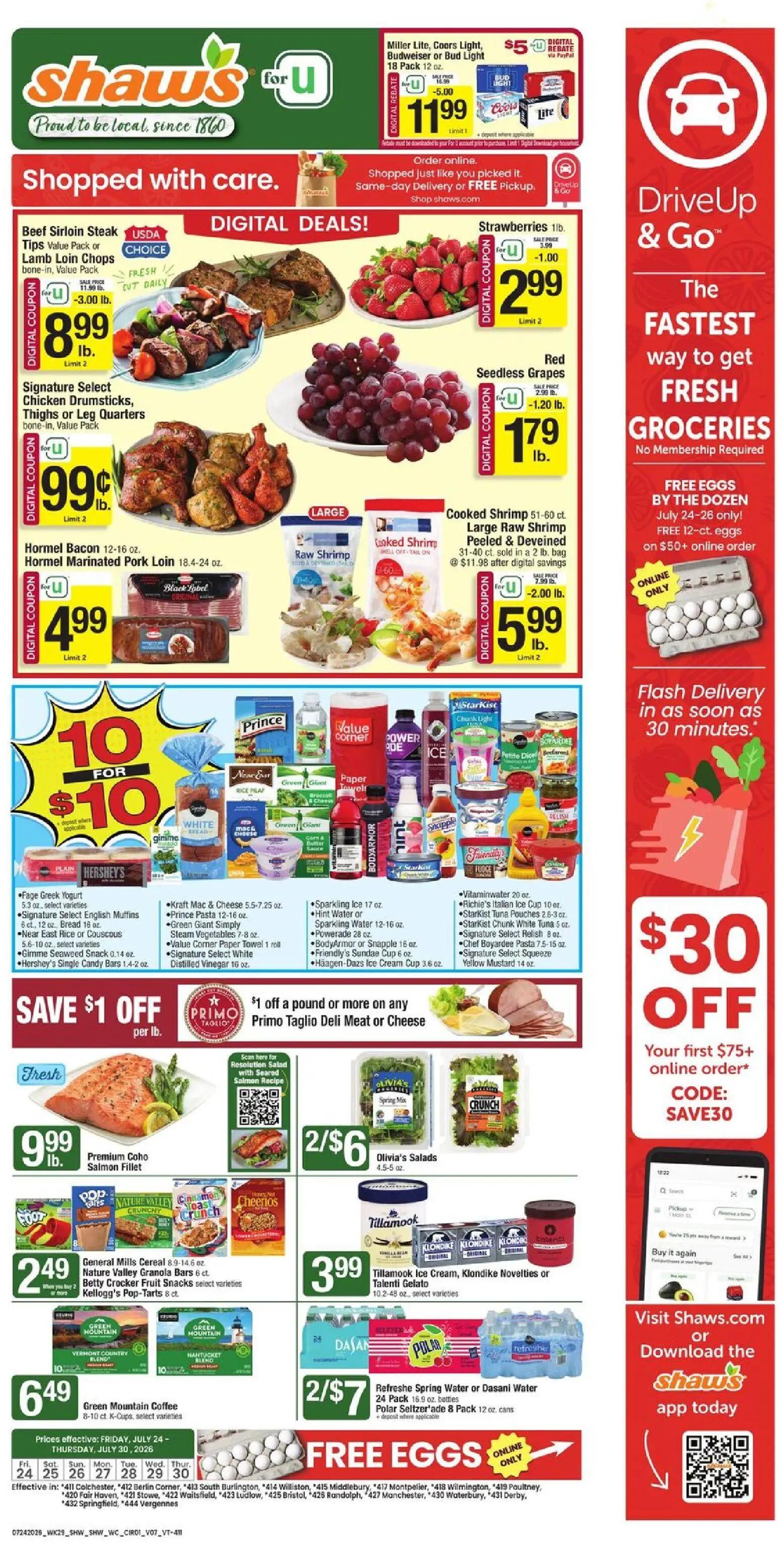 shaws - Shaw's Weekly Ad - VT - 07/24 - 07/30 2026