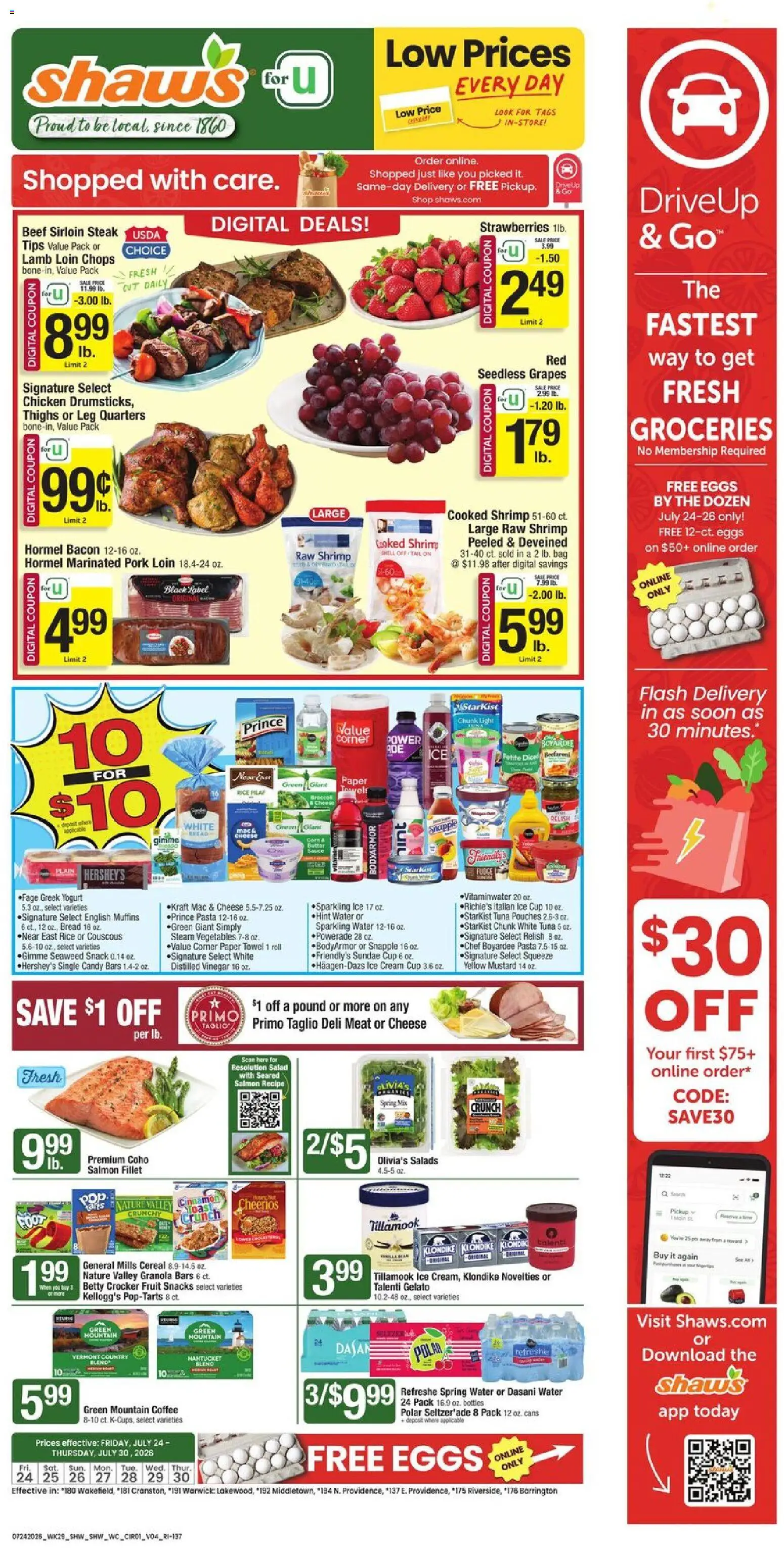 shaws - Shaw's Weekly Ad - RI - 07/24 - 07/30 2026