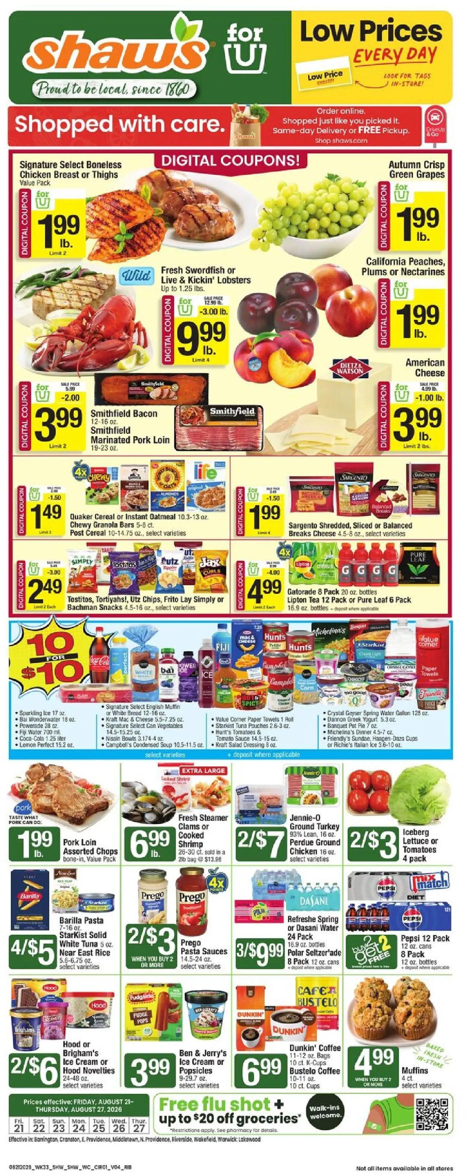shaws - Shaw's Weekly Ad - RI - 08/21 - 08/27 2026