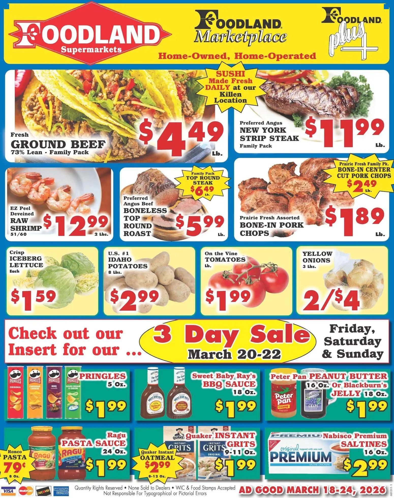 foodland - Foodland Weekly Ad - Supermarkets - 03/18 - 03/24 2026 - page: 1