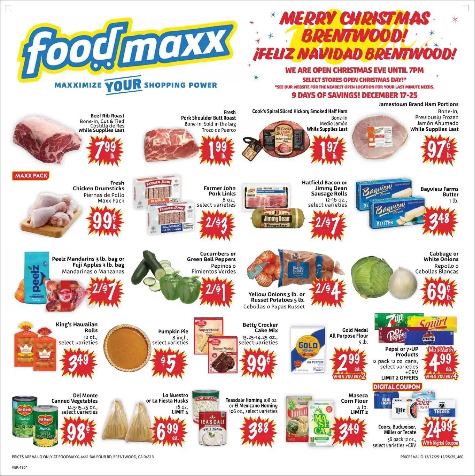 foodmaxx - FoodMaxx Weekly Ad - CA - 12/17 - 12/25 2025