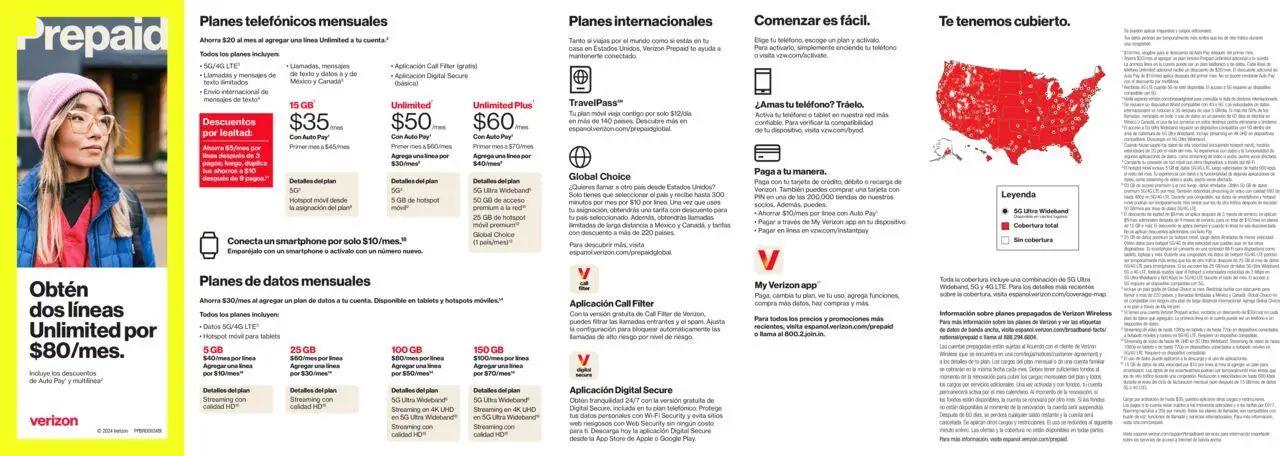 verizon - Verizon Prepaid Brochure - Spanish - from Friday 11/01 2026