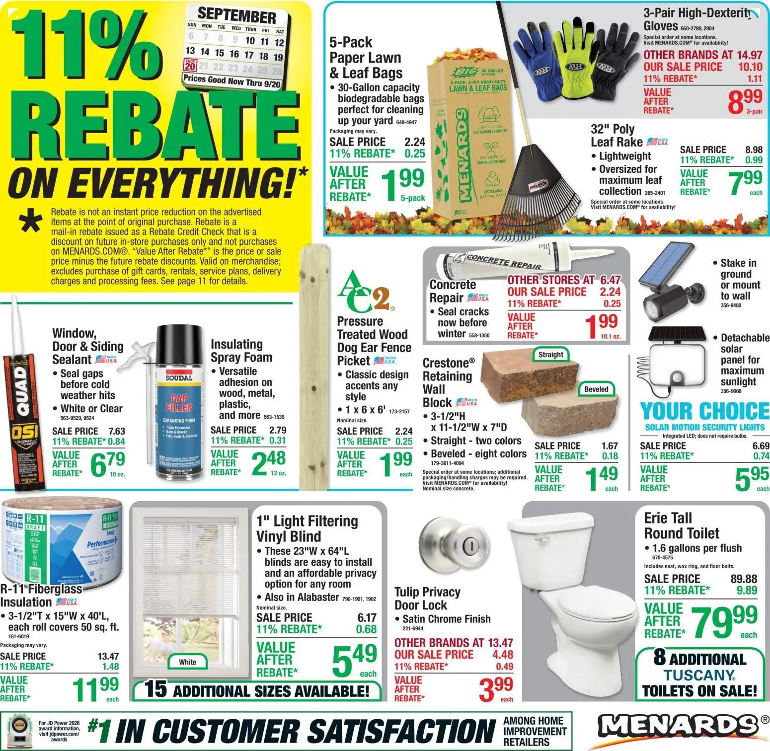 menards - Menards Weekly Ad - 09/10 - 09/20 2026 - page: 1