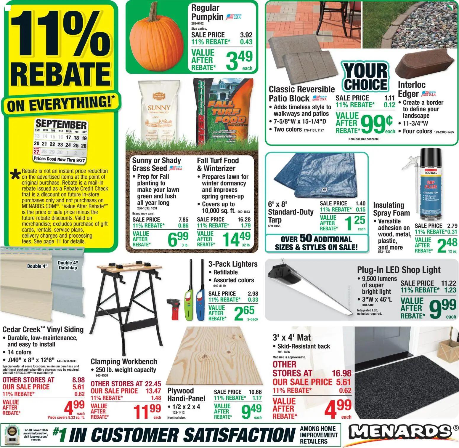 menards - Menards Weekly Ad - 09/17 - 09/27 2026