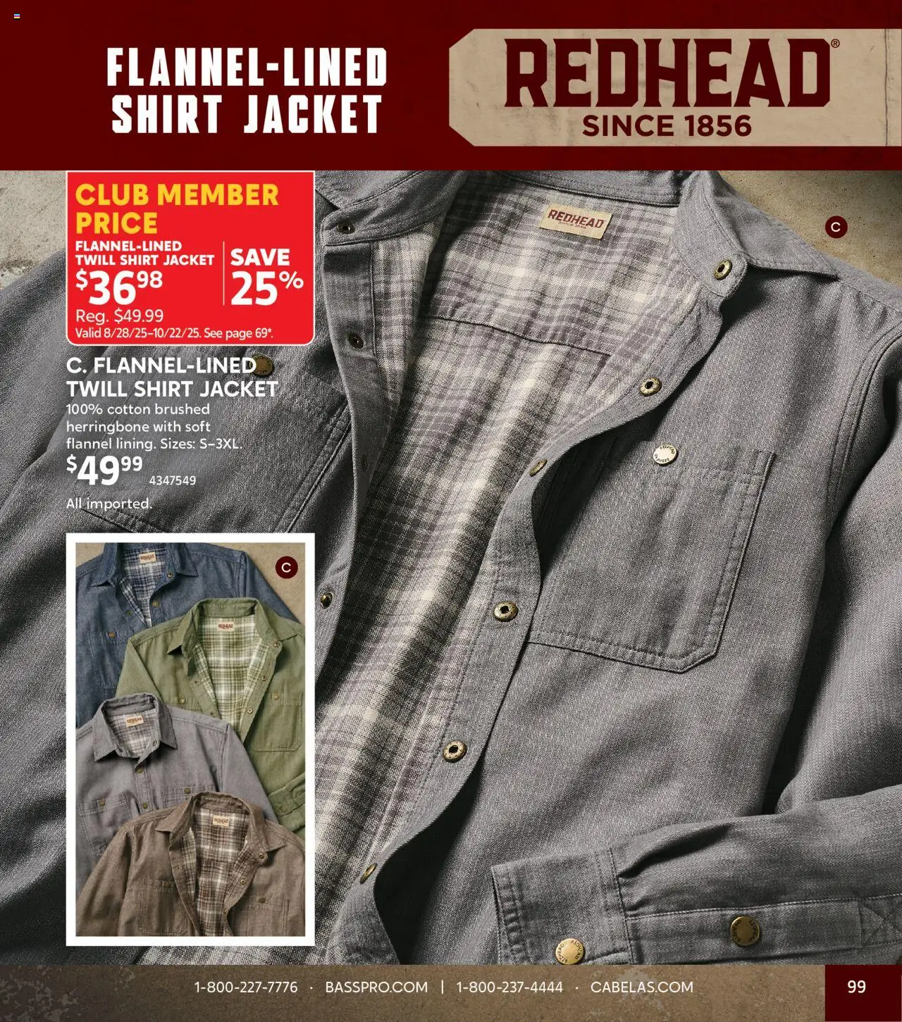 cabelas - Cabela's Fall Clothing 25 - from Wednesday 10/01 2025 - page: 99