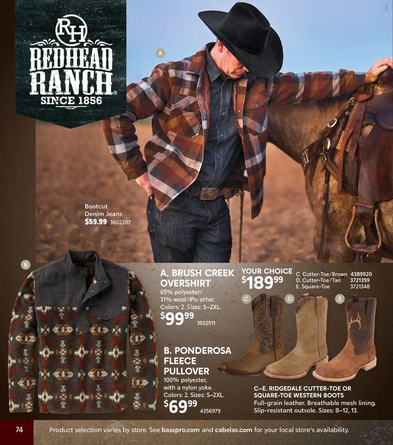 cabelas - Cabela's Fall Clothing 25 - from Wednesday 10/01 2025 - page: 74