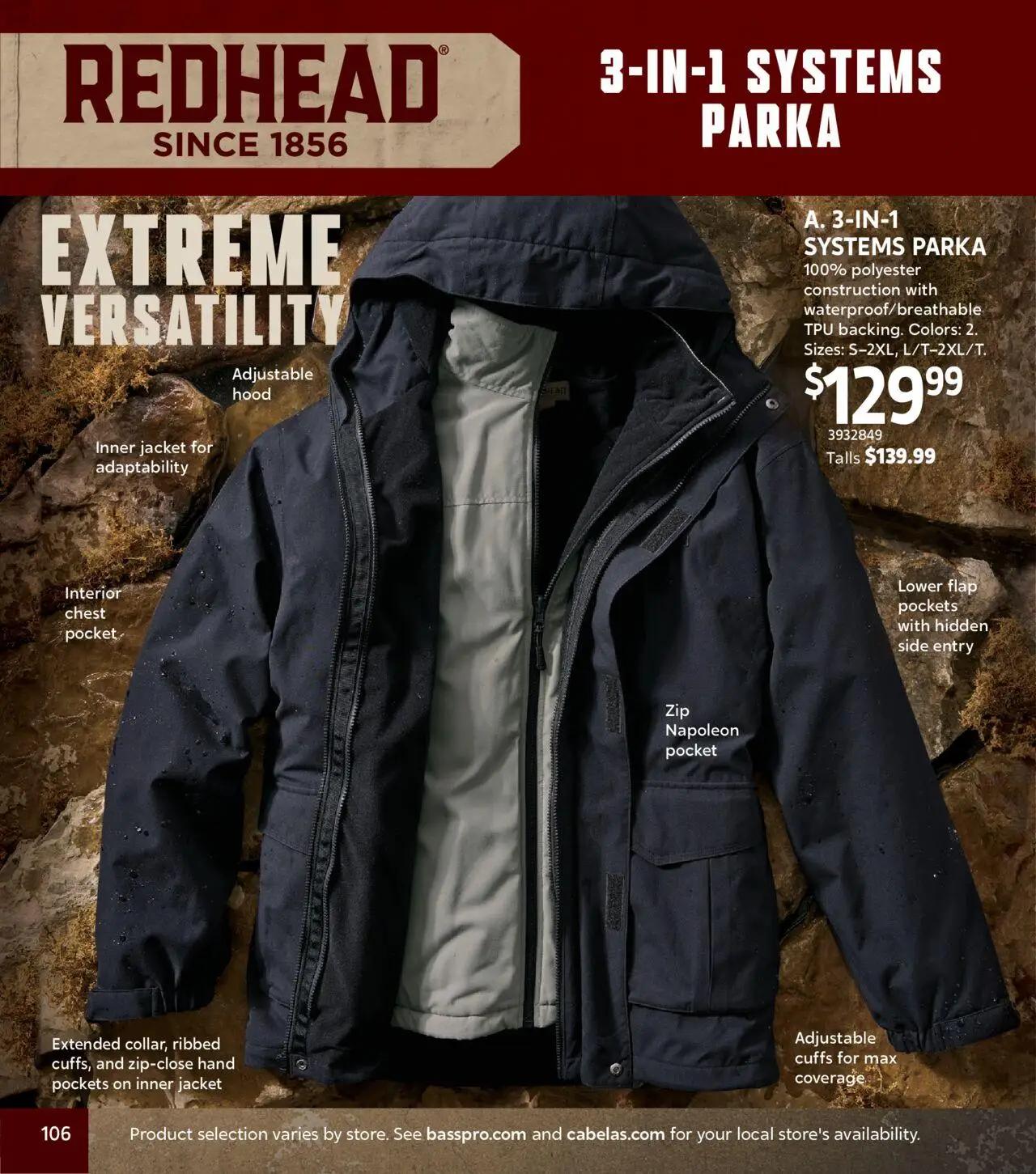 cabelas - Cabela's Fall Clothing 25 - from Wednesday 10/01 2025 - page: 106